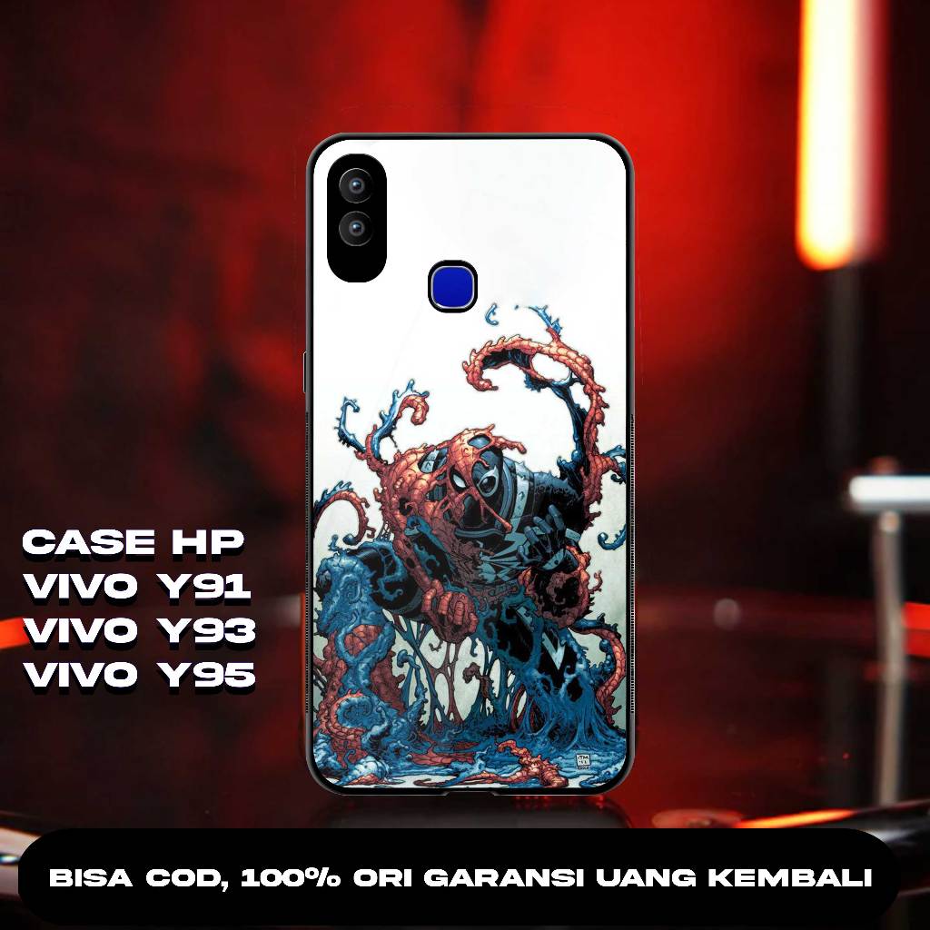 CASE VIVO Y91 / Y93  SOFTCASE VIVO Y95 CASING VIVO Y91 PREMIUM GLASS GLOSSY MOTIF VENOM
