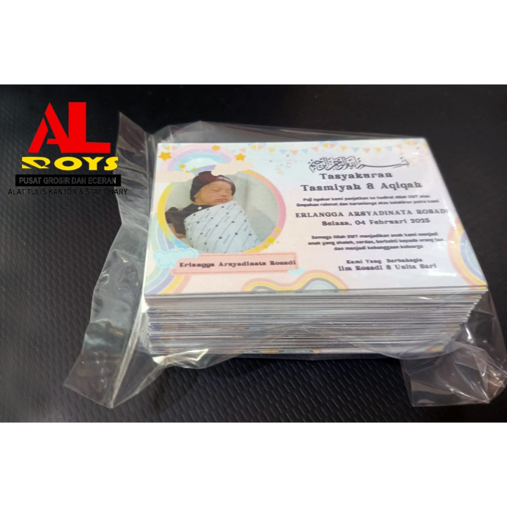 KARTU SYUKURAN AQIQAH / KARTU TASYAKURAN / STIKER AQIQAH / KARTU AQIQAH