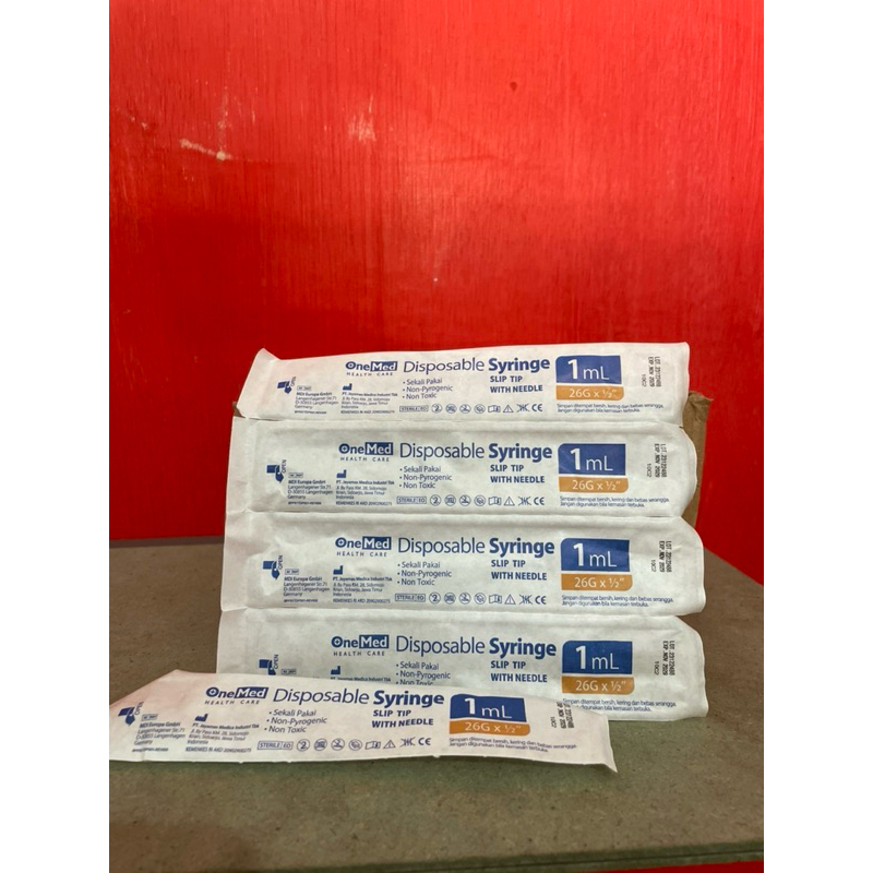 jarum suntik one med 1ml disposable syringe jarum suntik sekali pakai