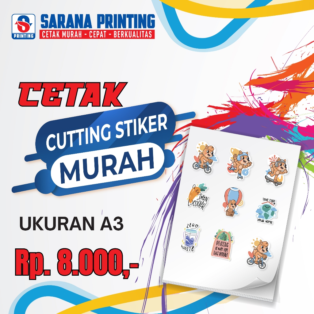 

CETAK LABEL / CUTING STIKER VINYL A3 LEMBARAN