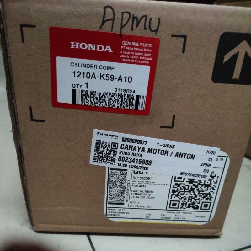 Block asli Honda Vario 150 1210a-K59-A10
