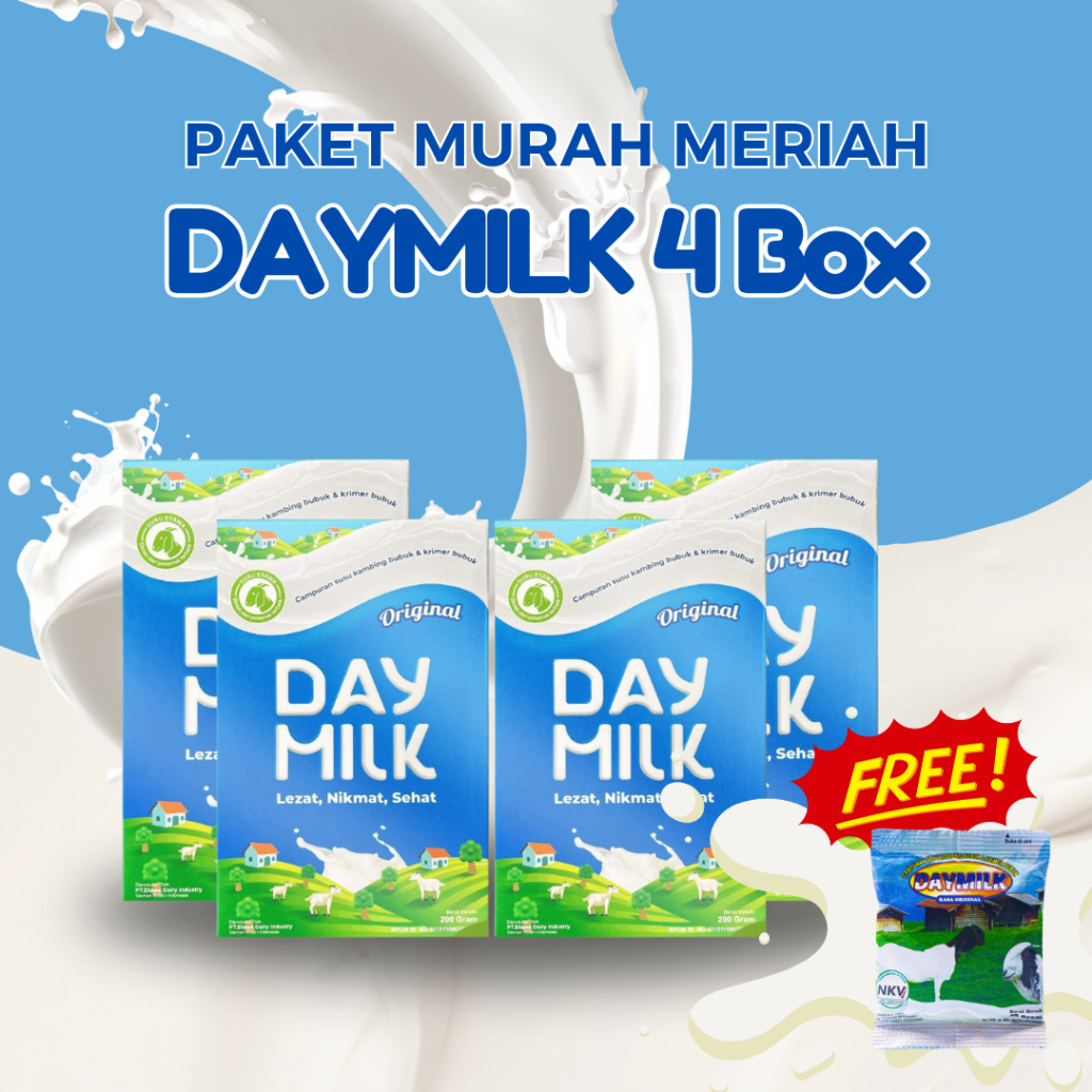 

DAYMILK Rasa Original Atasi pernafasan & Persendian - PAKET HEMAT 4 BOX FREE DAYMILK SACHET