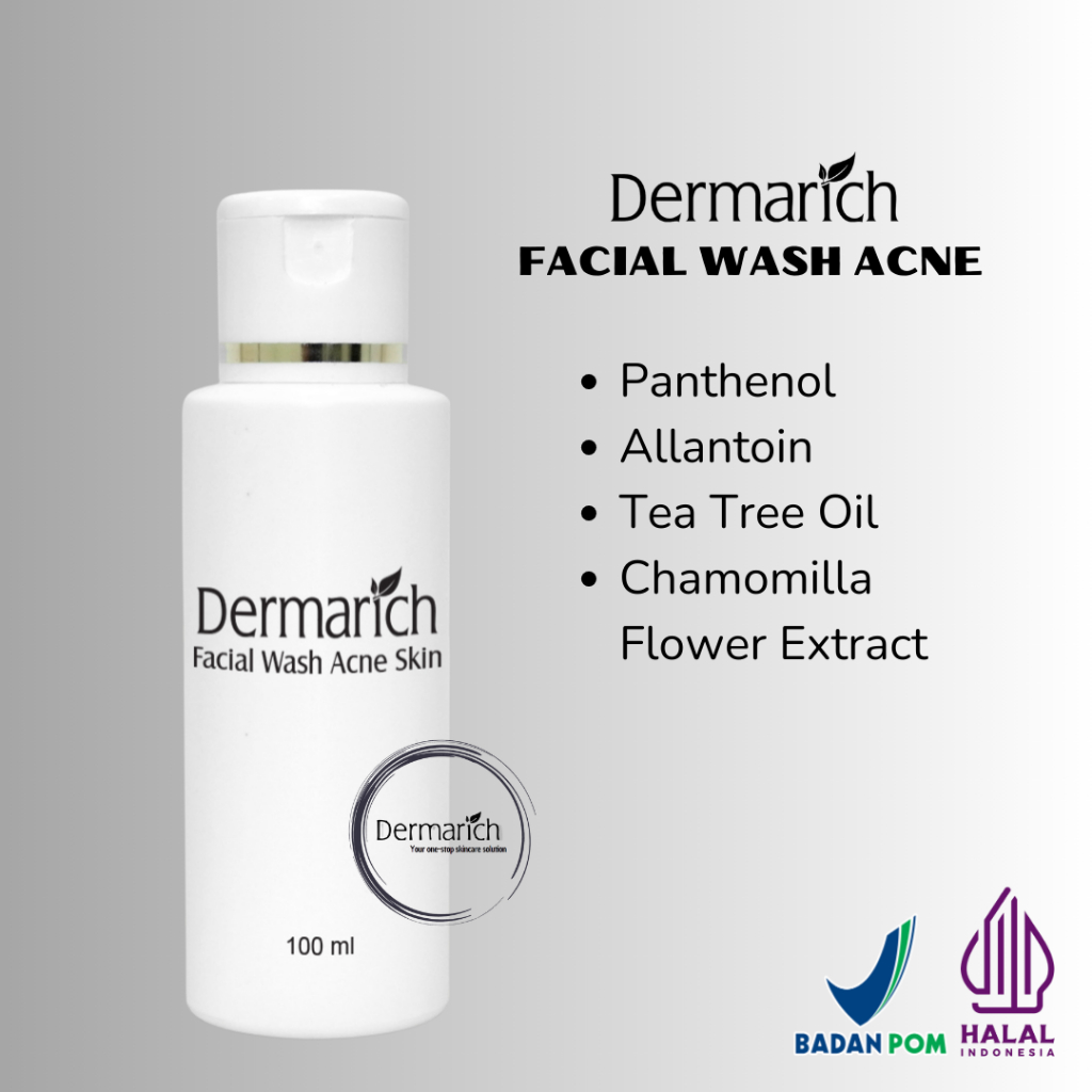 DERMARICH FACIAL WASH FOR ACNE SKIN - Sabun Wajah Dermarich Untuk Kulit Berjerawat 100ml - DERMARICH