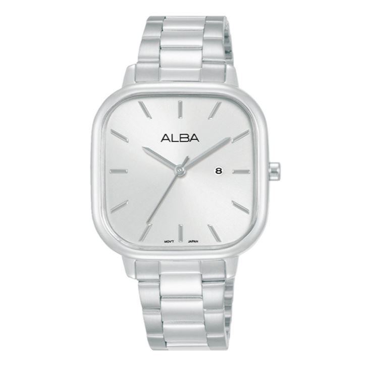 Jam Tangan Wanita ALBA Fashion AH7BZ5 AH7BZ5X1 Strap Stainless Steel Silver Dial Silver Color