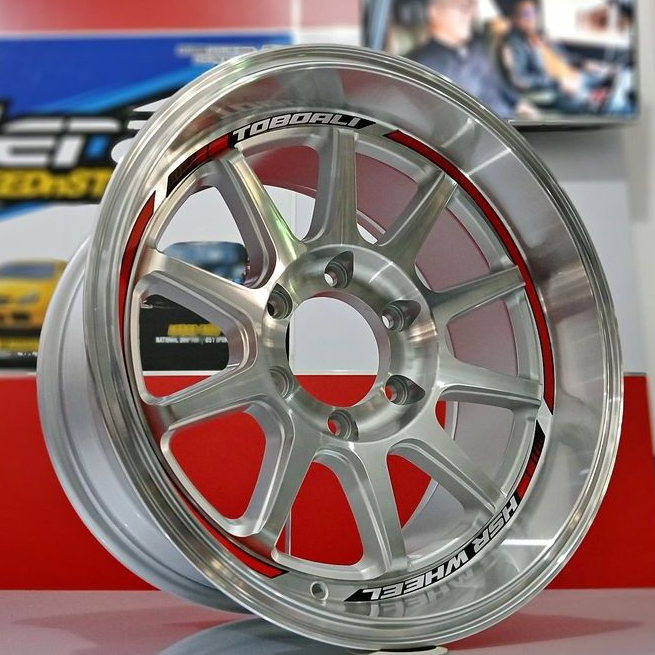 Velg Mobil Pajero, Fortuner, Hilux, Blazer R18 Type HSR TOBOALI Ring 18x95 Et5 Silver Polish