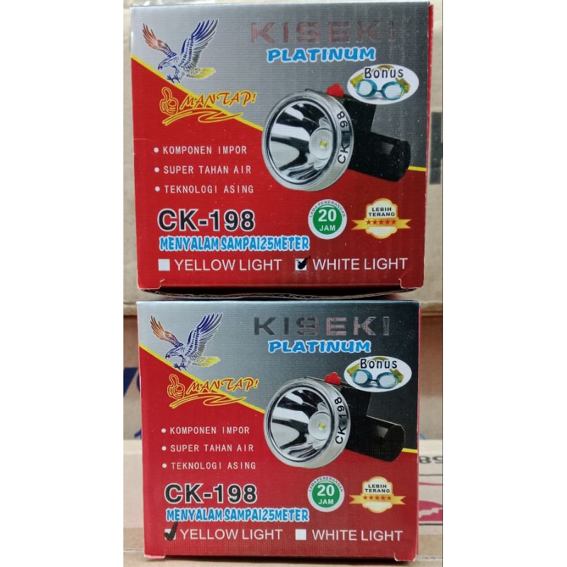 KISEKI HEADLAMP/Senter Kepala CK-X5D, CK-SK108 X, CK-198 W/Y
