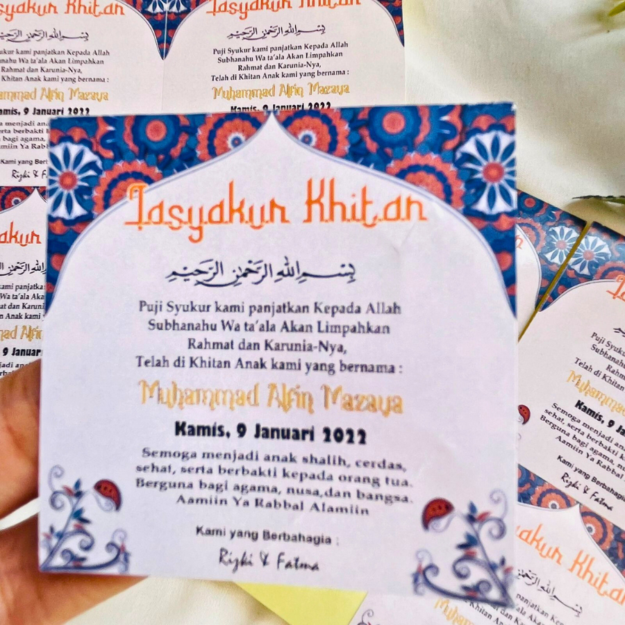 

2-6 STIKER TASYAKURAN KHITAN / SYUKURAN KHITAN / WALIMATUL KHITAN STICKER BAHAN CHROMO
