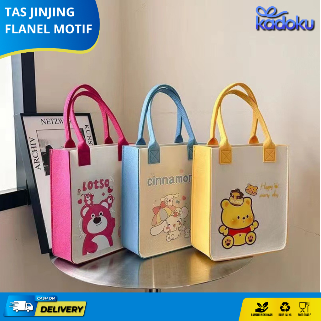 

Tas Jinjing Motif Lucu Tas Serbaguna Hampers Ultah Anak Flanel | AF16