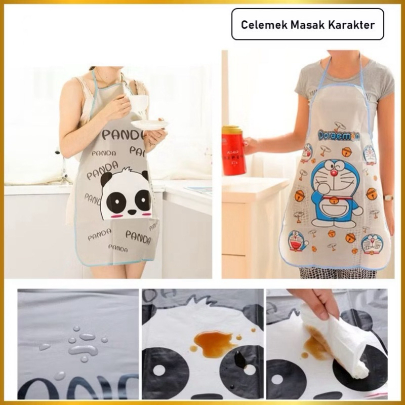 Celemek Masak Apron Karakter Celemek Dapur Anti Air Minyak Serbaguna