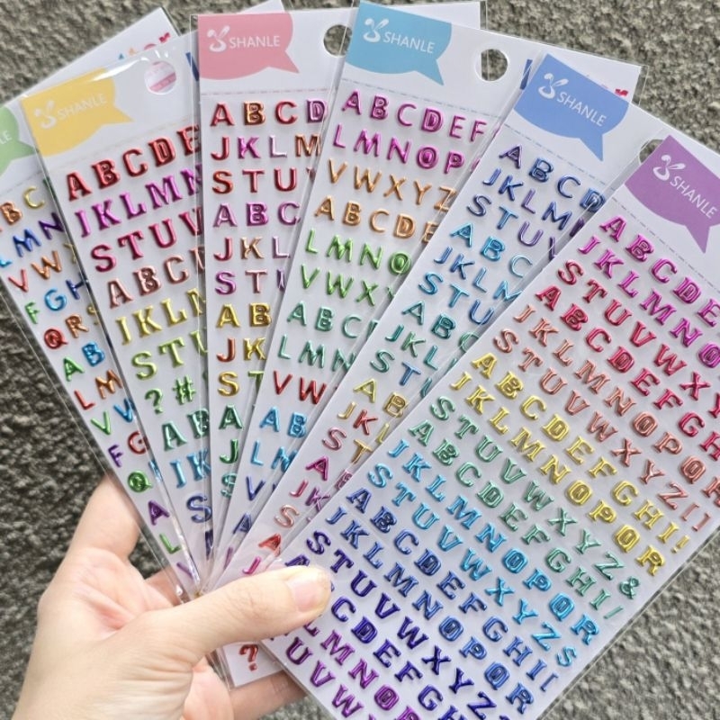 

stiker 3d timbul colorful alphabet rainbow