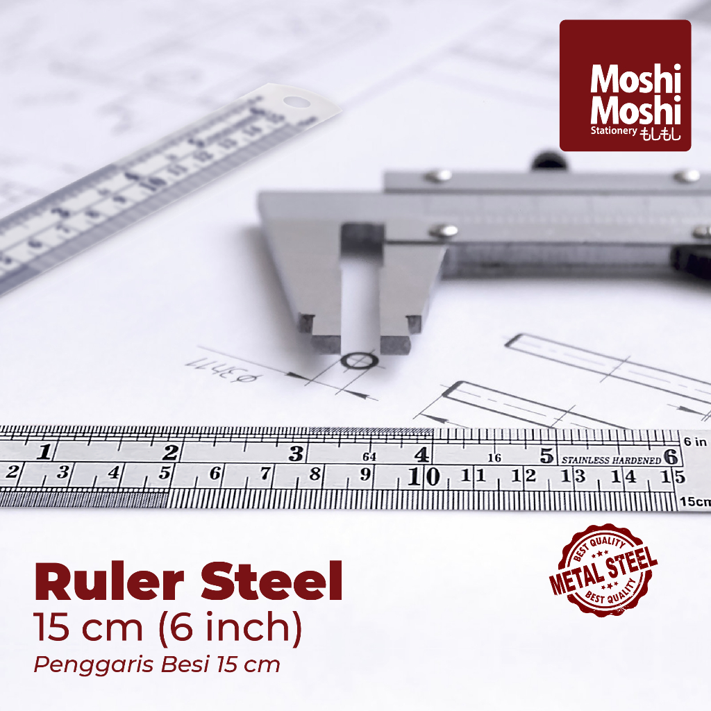 

Penggaris Besi Moshi Ruler Steel 15 cm Ukuran Akurat Tebal dan Kuat