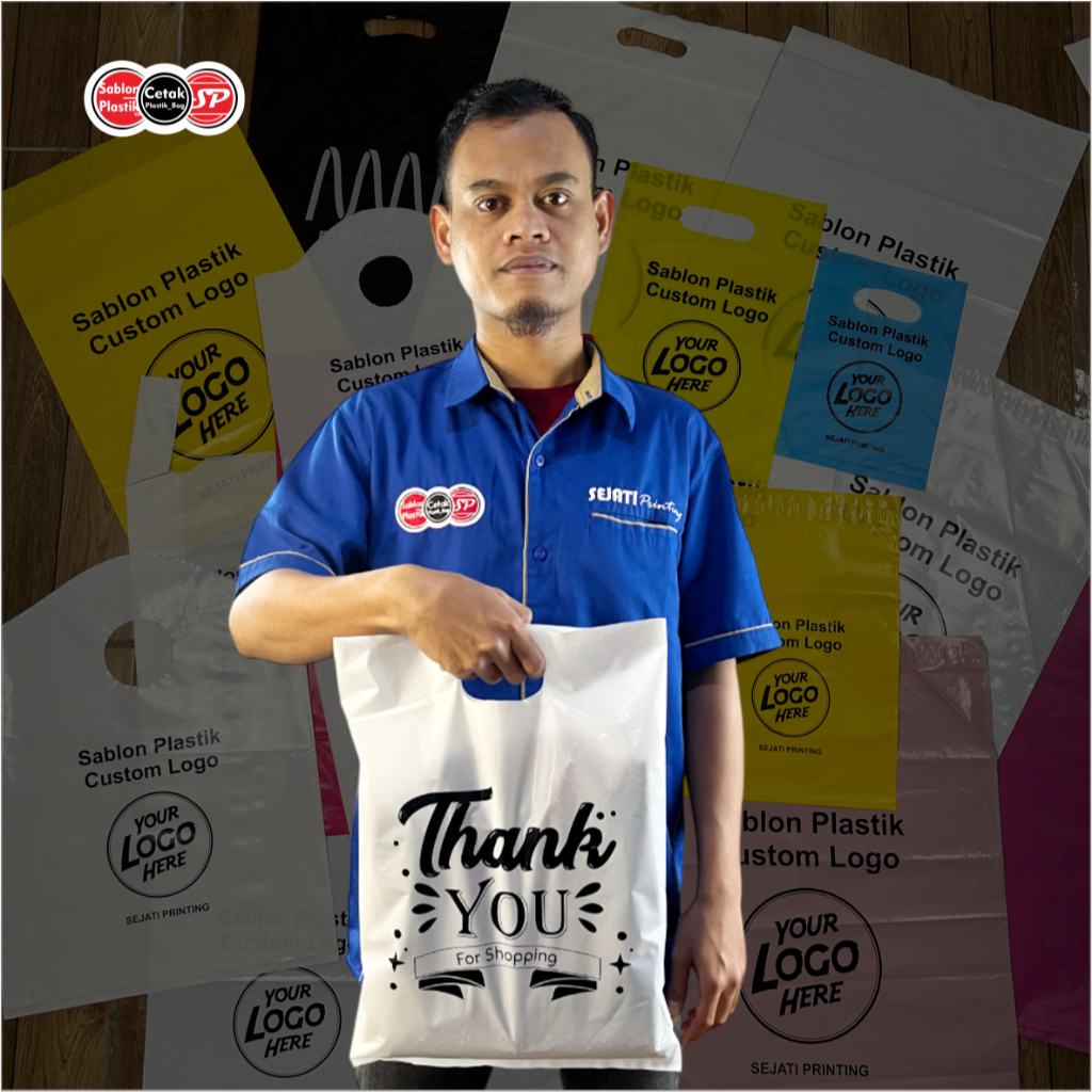 

HJK (Isi 50Pcs Size 30 x 40) Kantong Plastik Motif Thank You Kantong Plastik Pakaian Gamis