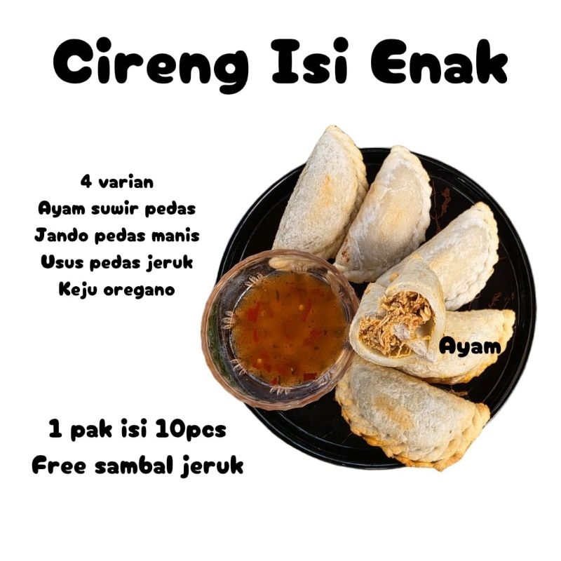 

[Pengiriman Instant Hanya SORE - MALAM] Cireng Isi Jumbo Premium 10pcs Ayam Suwir Pedas / Usus / Jando / Keju Oregano