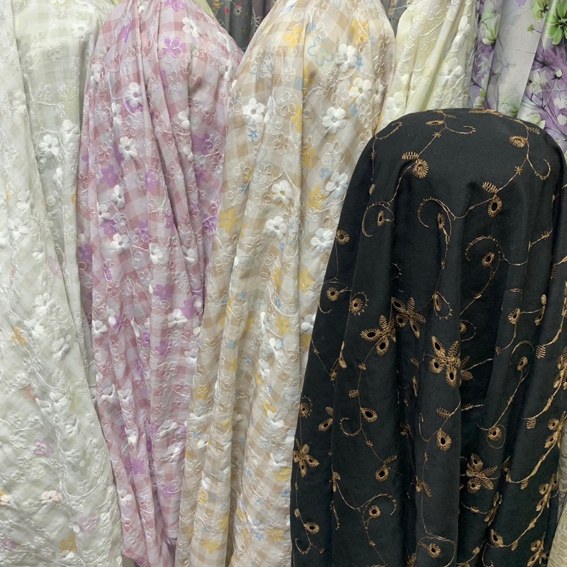 kain katun bordir motif - kain katun bordir - kain katun motif bordir