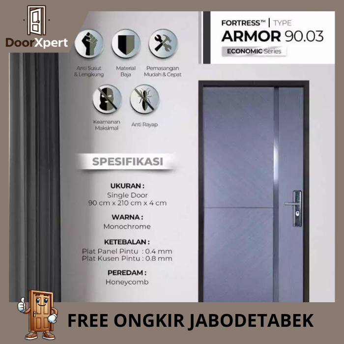 Pintu Rumah | Pintu Kamar Baja FORTRESS ARMOR 90.03 - 90x210