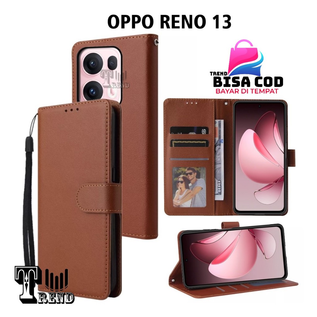 LEATHER CASE FLIP  OPPO RENO 13 - FLIP CASE KULIT UNTUK OPPO RENO 13