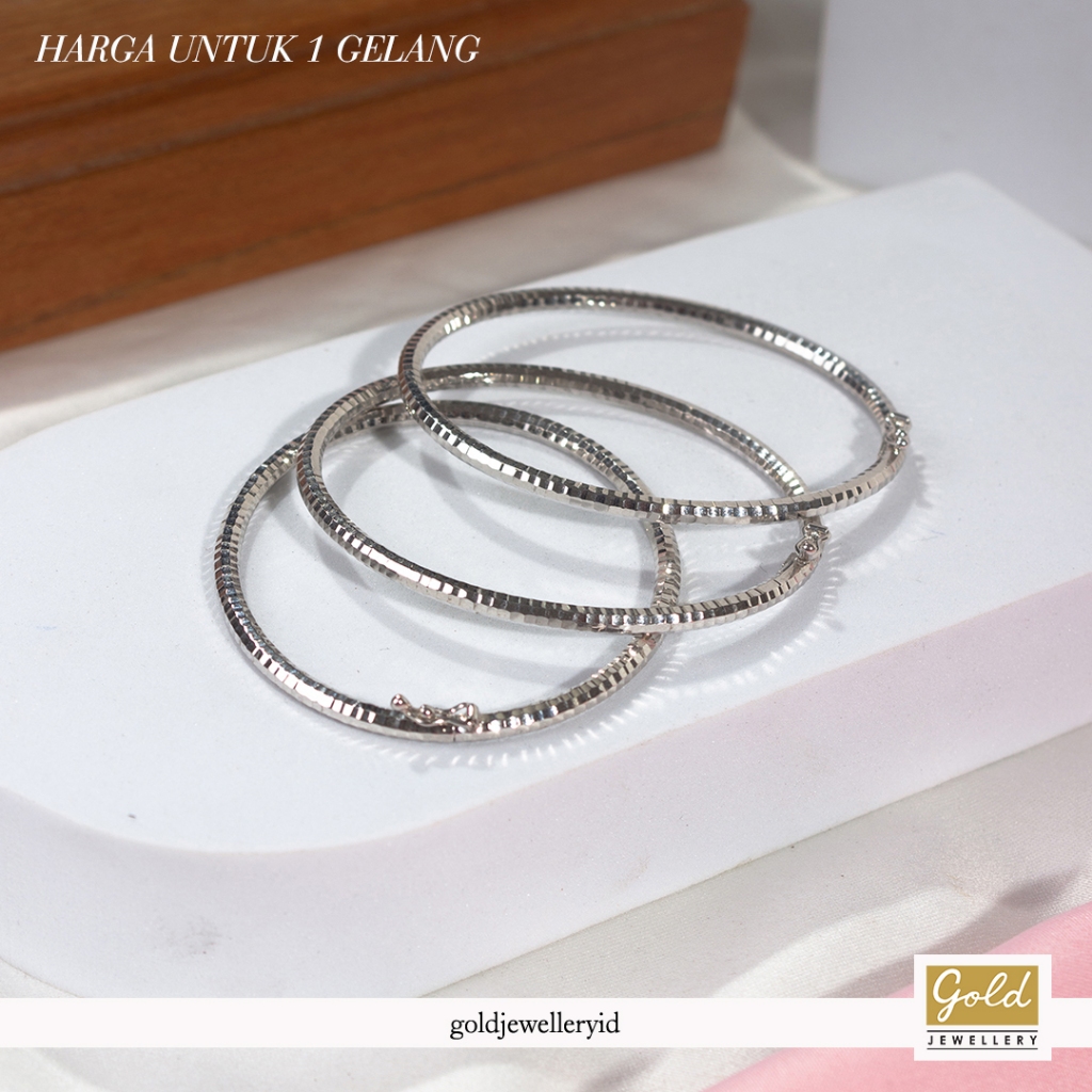 Gelang emas putih kadar 750 17k - PGL29092200 - model keroncong garis