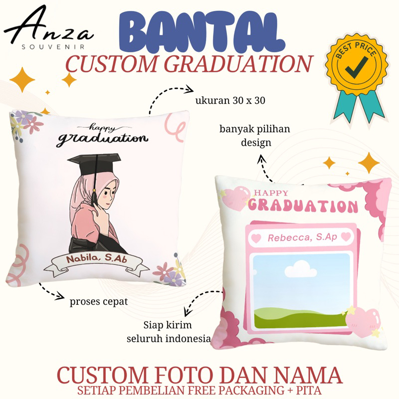 BANTAL GRADUATION / BANTAL FOTO WISUDA / BANTAL CUSTOM KADO WISUDA