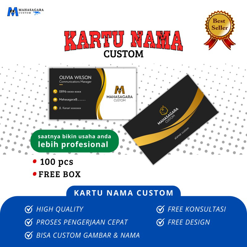 

Kartu Nama / Business Card / 100 pcs FREE BOX
