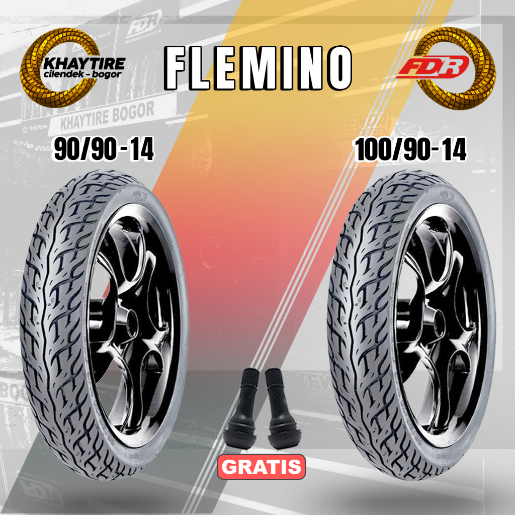 Sepasang Ban Motor Lexi FDR FLEMINO 90/90 & 100/90 Ring 14 Tubeless