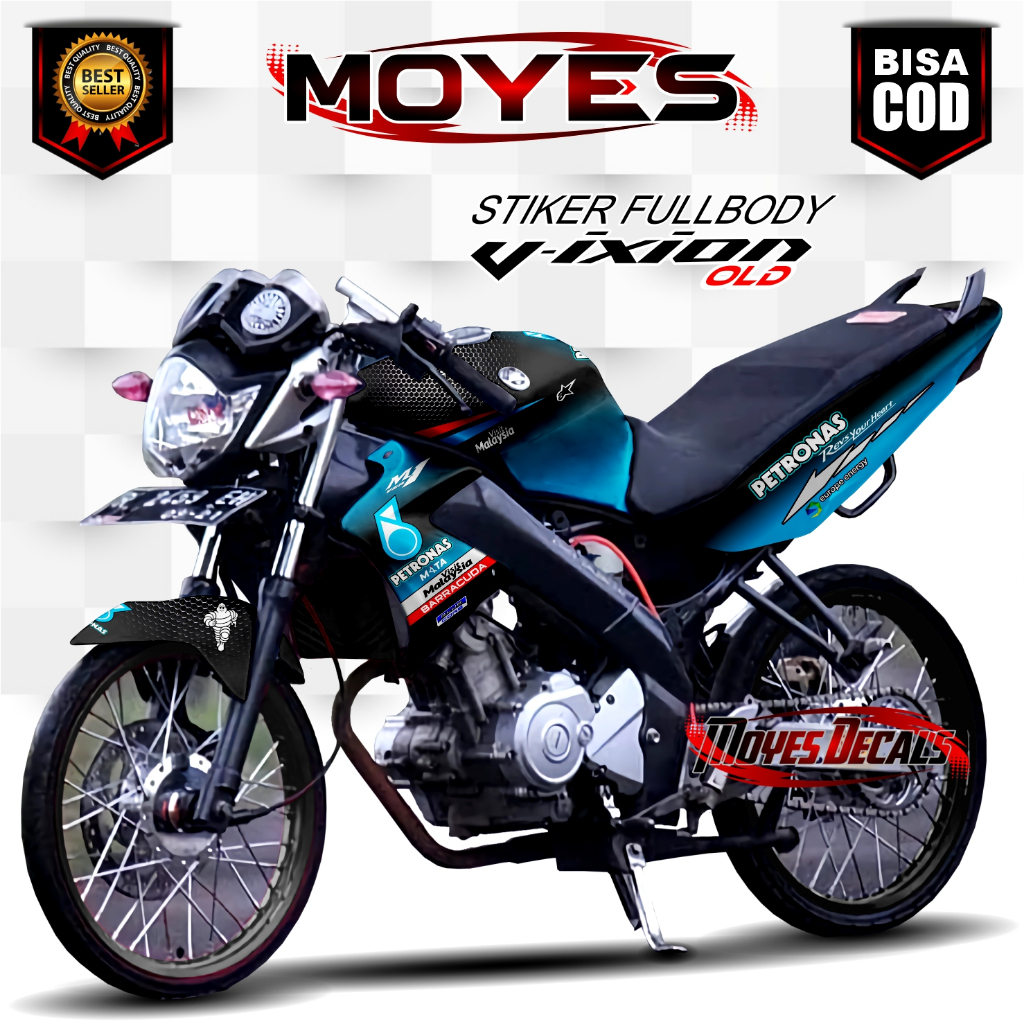 Decal Stiker Variasi Motor Yamaha Vixion Old Fullbody Motif Petronas Kece De