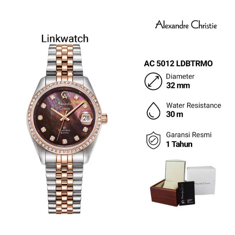 Alexander Christie AC 5012 LDBTRMO Jam Tangan wanita Rantai All Stainless steel Original Garansi