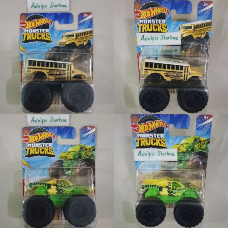 hotwheels hot wheels monster trucks gunkster too s'cool school bus 1:70