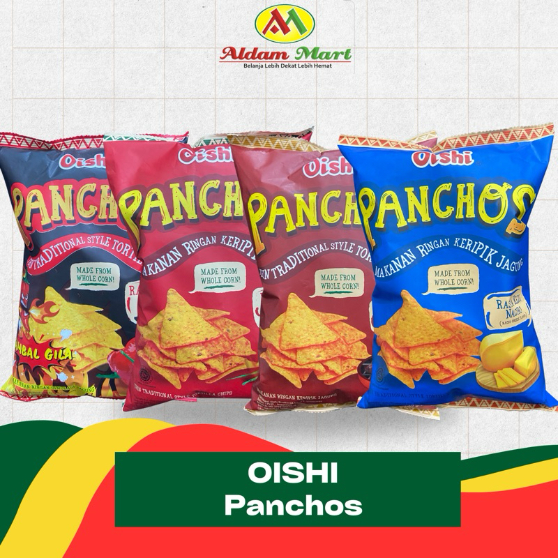 

A.M/ OISHI Pancos 145g Rasa Jagung pedas, Sapi panggang, Keju Nacho, dan Cabe pedas