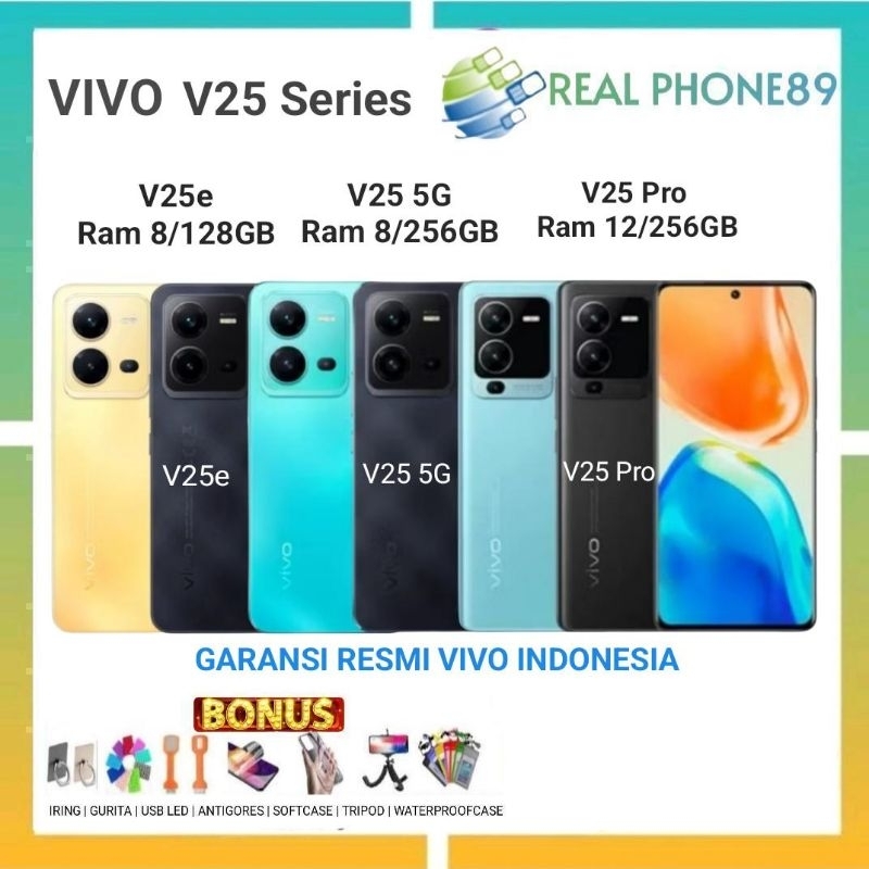 VIVO V25e 4G RAM 8/128GB | V25pro 5G 12/256GB | V25 5G 8/256GB GARANSI RESMI VIVO INDONESIA 1 TAHUN