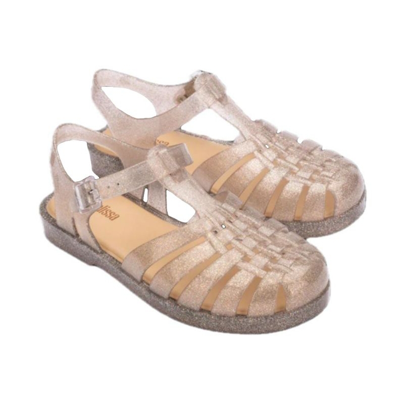 SALE MELISSA POSSESSION SHINY AD BEIGE SILVER GLITTER