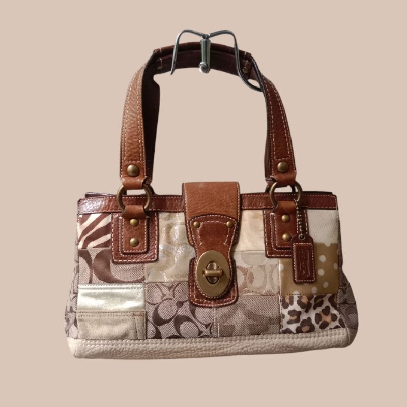 coach patchwork turnlock vintage rare item authentic