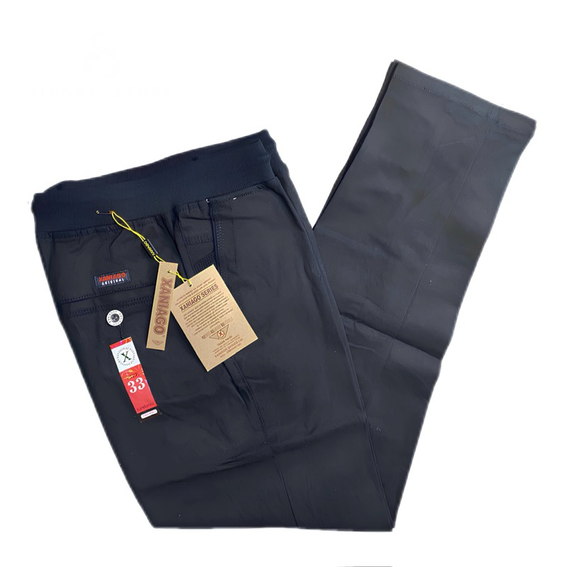 Celana Chino Pria Jumbo Pinggang Karet Ukuran 39-44 Xaniago Original