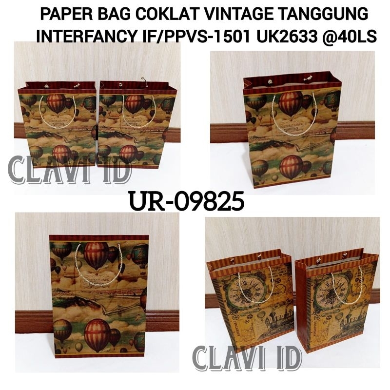 

PAPER BAG TAS KERTAS VINTAGE 26 X 33/ GOODIE BAG ULTAH/TEMPAT KADO ULTAH TAS KADO