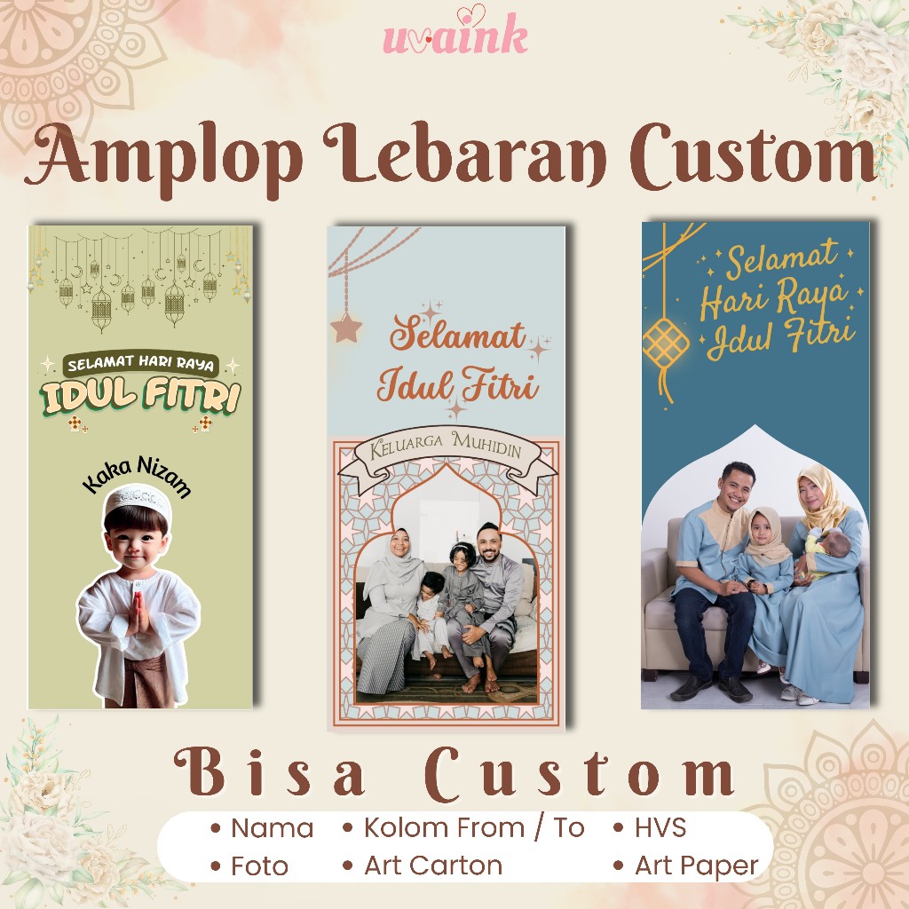 

AMPLOP THR LEBARAN CUSTOM FOTO DAN ATAU NAMA KELUARGA