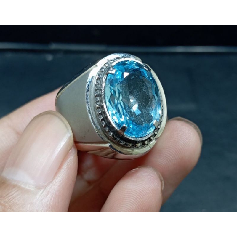 GOOD QUALITY BATU PERMATA BLUE TOPAZ ASLI NATURAL SIAP PAKAI BERSERTIFIKAT LAB