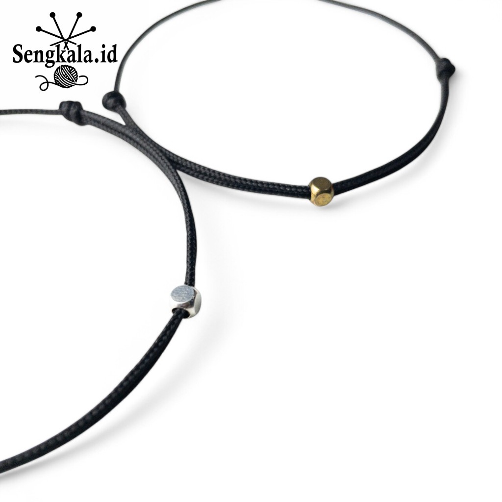 Gelang Couple Hitam Premium Paracord 1.2mm Adjustable
