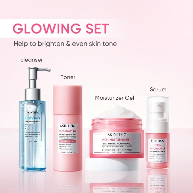 skintific paket glowing set