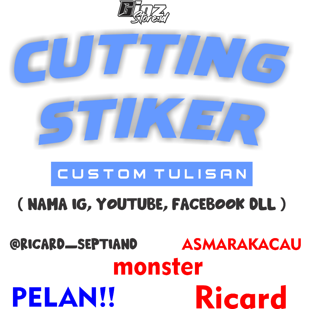 

Stiker Cutting Nama Tulisan Kata Stiker Custom Satuan Tanpa PO