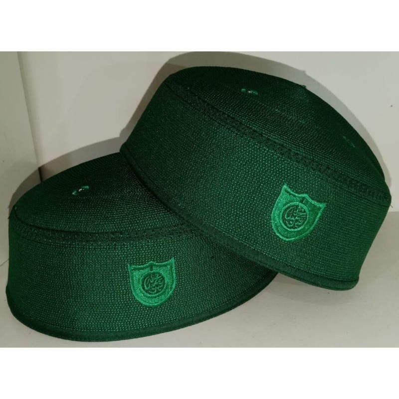 peci kopyah malaysia special warna hijau logo hijau tinggi 7 cm ori abdul hamid peci haji