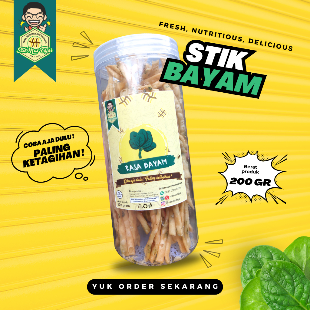 

[TOPLES - 200 GRAM] STIK BAYAM Mas Fajar Camilan 100% Halal - Coba aja dulu ! Paling ketagihan !