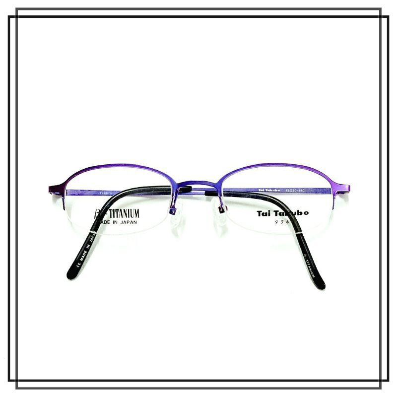 FRAME KACAMATA TITANIUM TAI TAKUBO 2001 Model Setengah Bingkai HALF FRAME Keren Gagang LENTUR Ringan