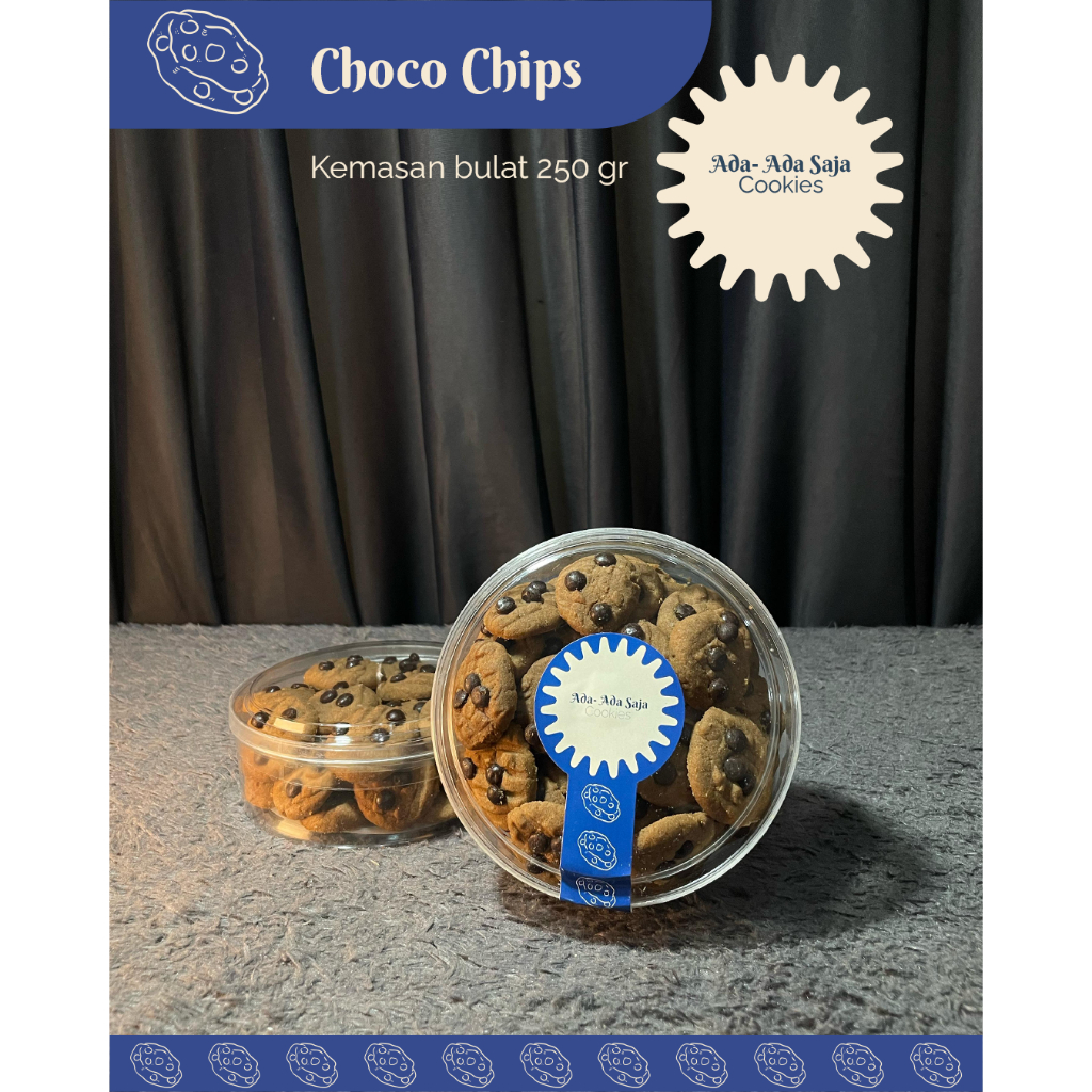 

ADA ADA SAJA COOKIES CHOCO CHIPS KUE KERING RAMADHAN UKURAN KEMASAN BULAT 250 GR / JAR 500 ML | LEBARAN | PUASA | HAMPERS | HANTARAN | HOMEMADE