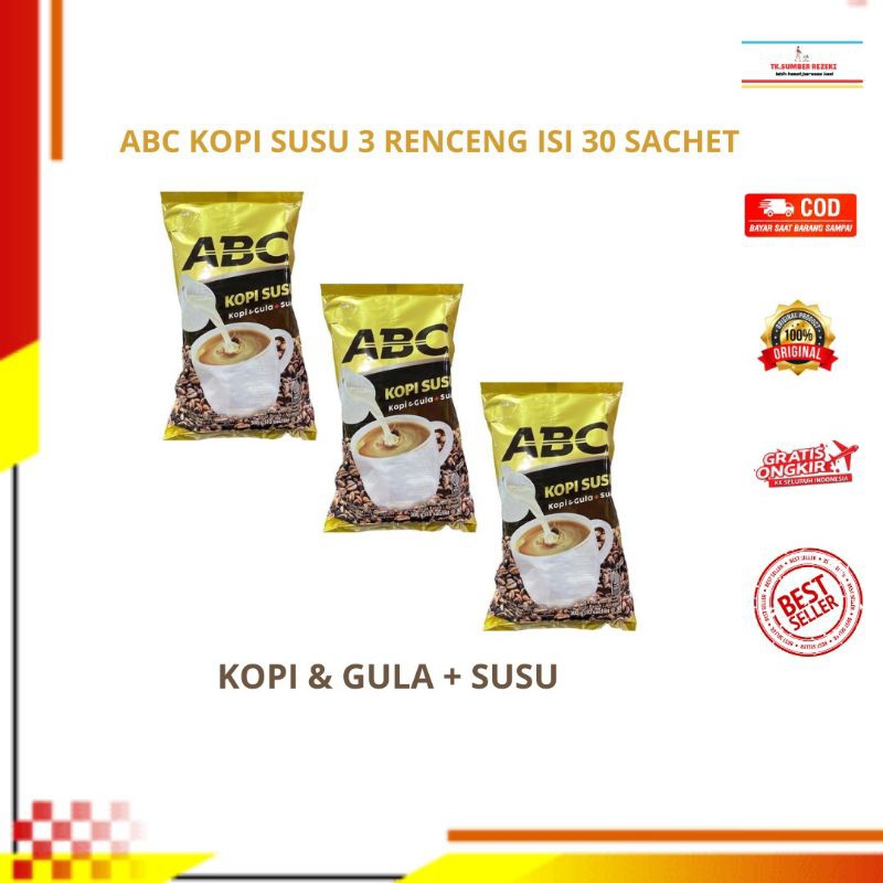 

[PAKET HEMAT ISI 3]ABC Kopi susu 3 Renceng Isi 30 Sachet PROMO MURAH/ Kopi ABC Susu 3 Renceng Isi 30 Sachet PROMO MURAH