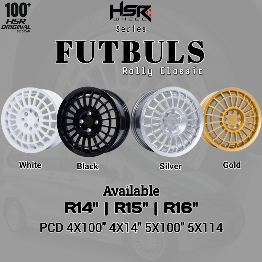 HSR Futbuls Ring 15 Lebar 6,5 Baut 4 Velg Mobil R15 Model Retro Rally