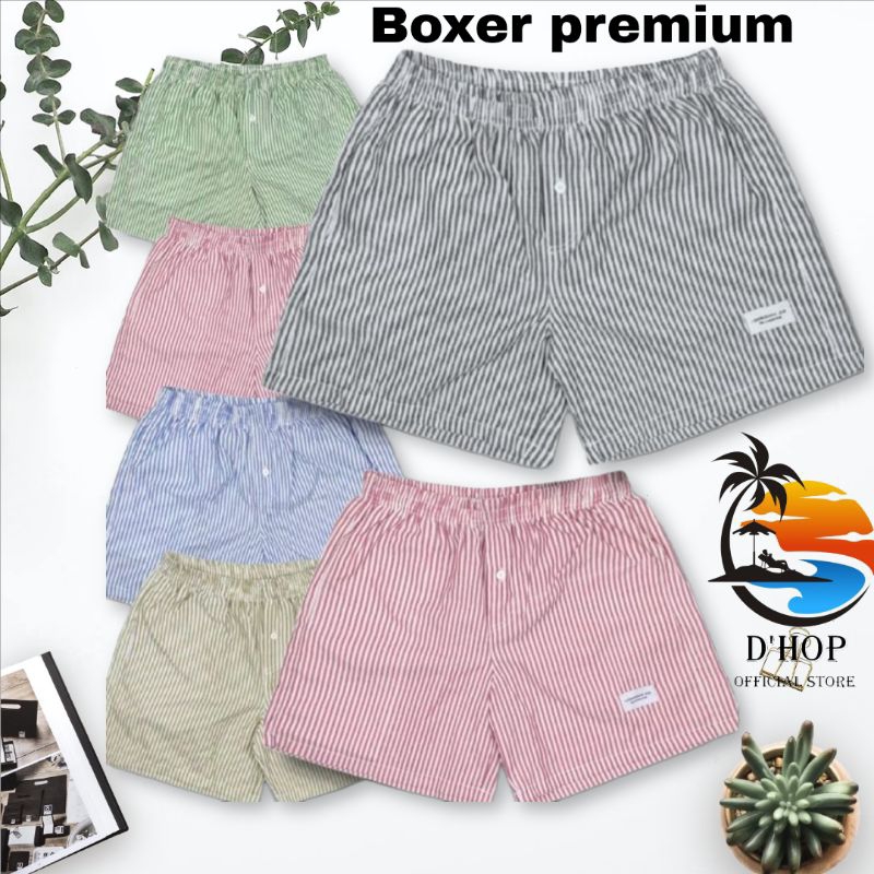 Celana Pendek stripe Pria Wanita Boxer Motif Garis Garis Salur Celana Boxer Pendek Pria Short Pants