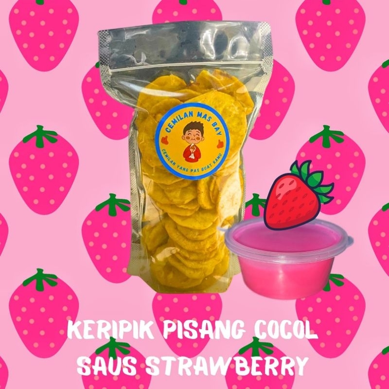 

Cemilan Keripik pisang cocol rasa strawberry 120 g