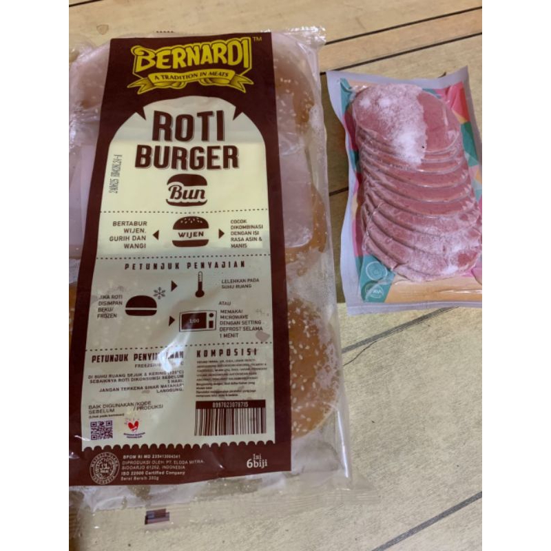 

Paket burger Roti isi 6 beef isi 10