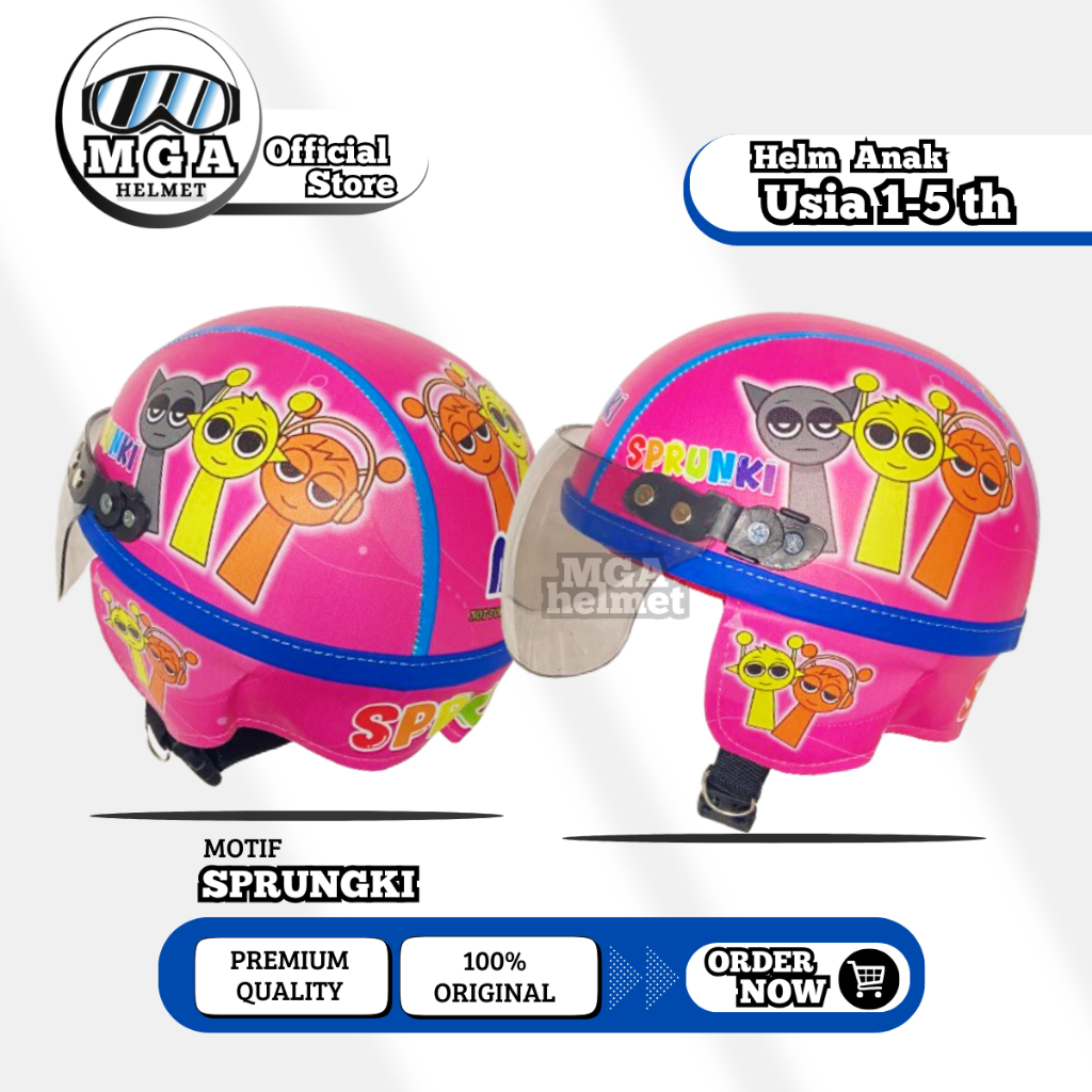 HELM ANAK 1-5 TAHUN KARAKTER SPRUNKI PINK