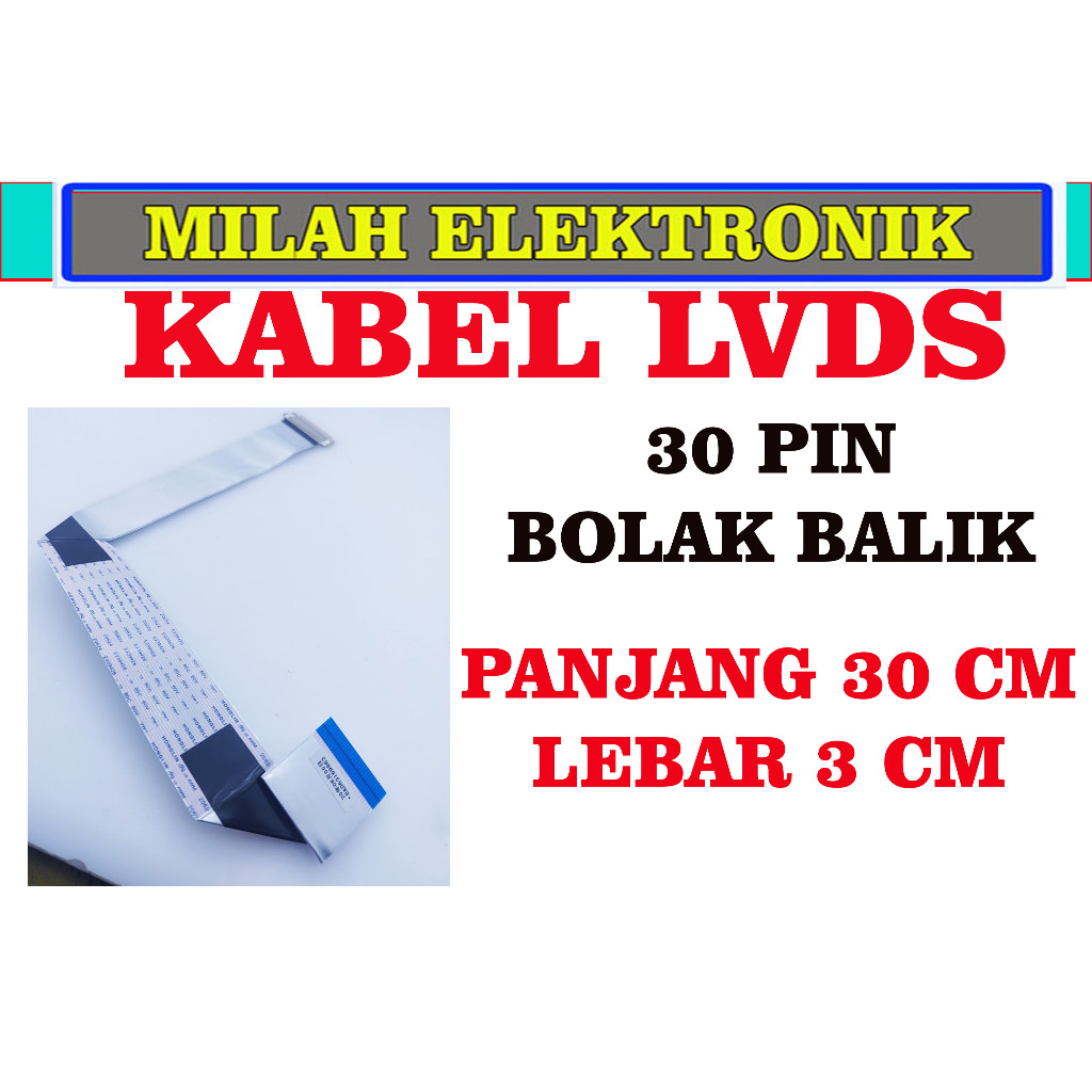 Kabel LVDS tv led 30 pin bolak balik panjang 30 cm original