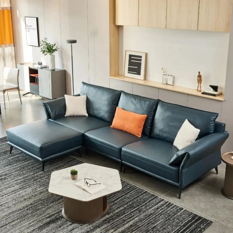 sofa kulit minimalis modern sofa ruang tamu simple